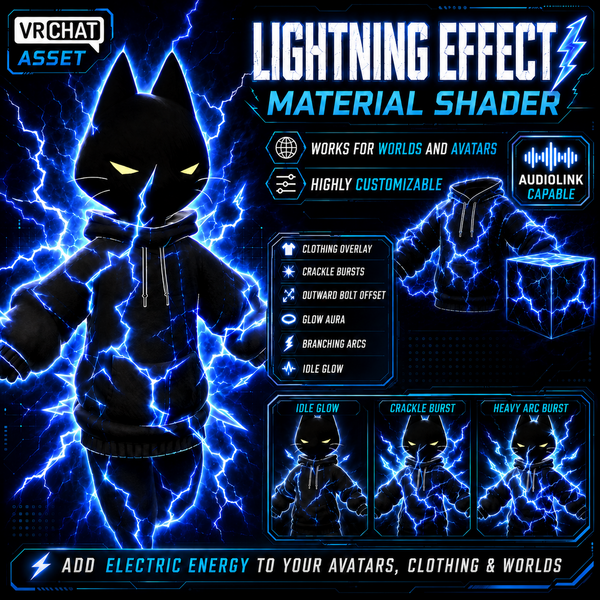 VRChat Lightning Effect Material | Avatar & Worlds preview