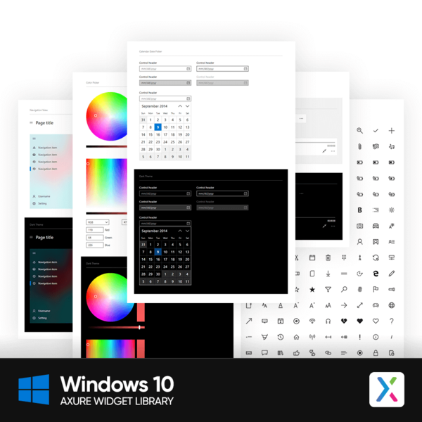 Windows 10 Axure Widget Library