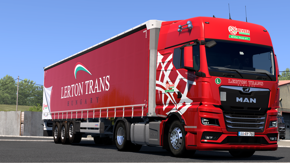 LERTON TRANS skin combo for MAN GX 2020 dlc and Schmitz dlc trailer. ETS2 by ANGYALFOLDI