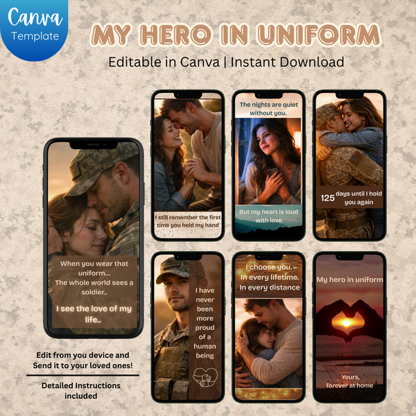 Cinematic Military Love Surprise Video Gift | Editable in Canva