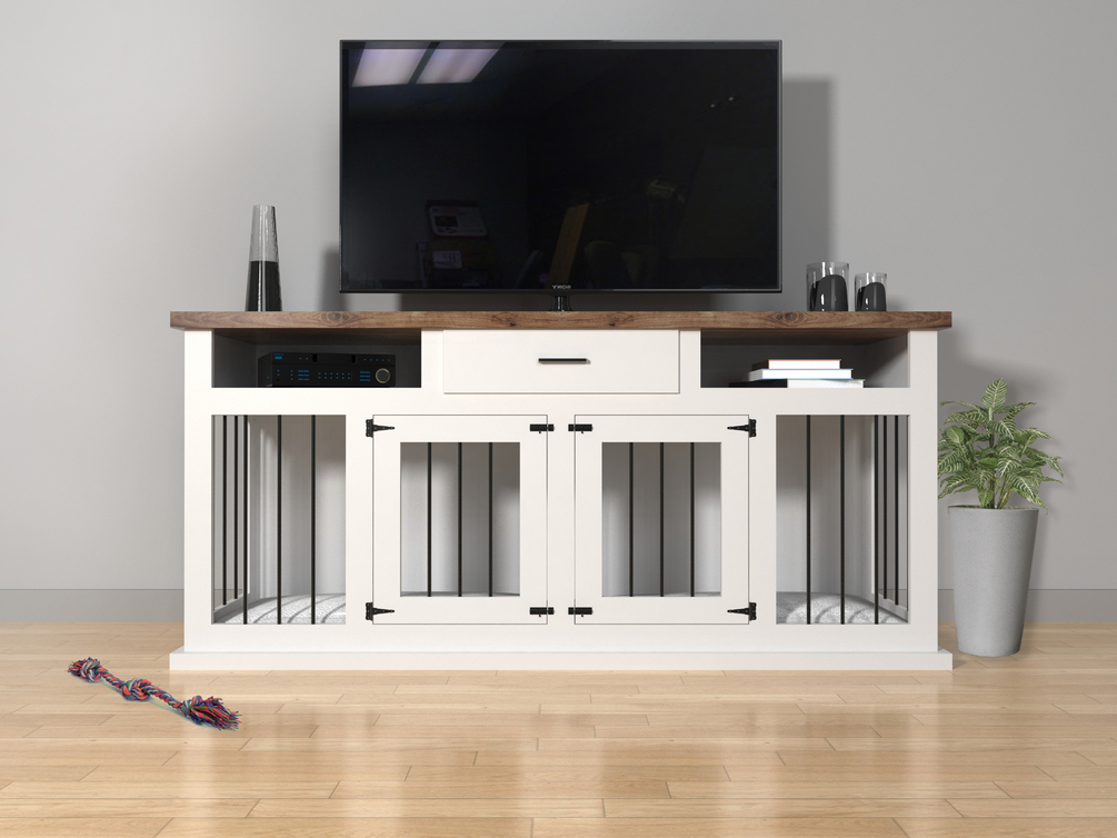 Dog Kennel TV Stand DIY Woodworking Plans