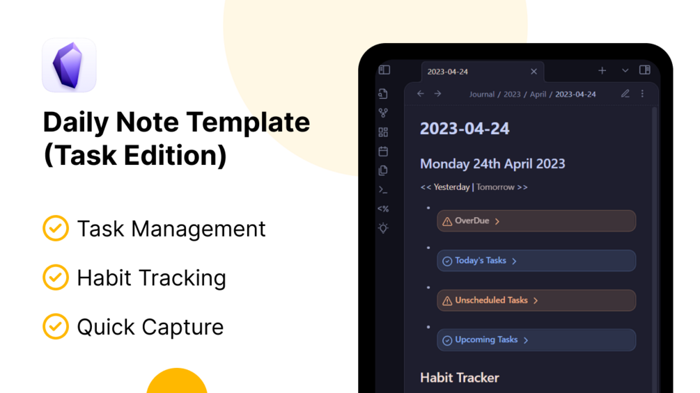 Obsidian Daily Note Template(Task Edition)
