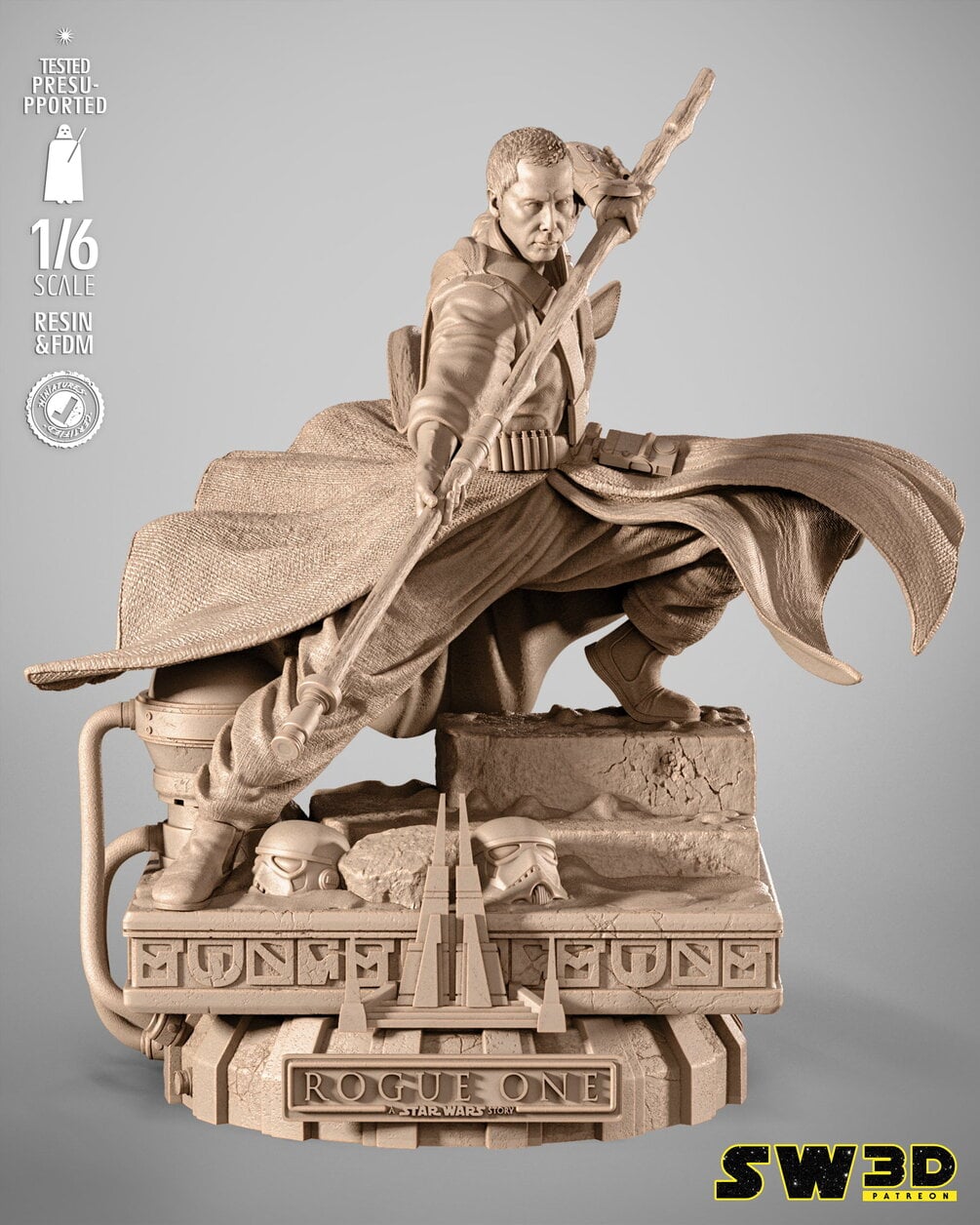 SW3D November 2025 Term Chirrut Imwe Sculpture - Star Wars 3D Models - Tested and Ready for 3D printing