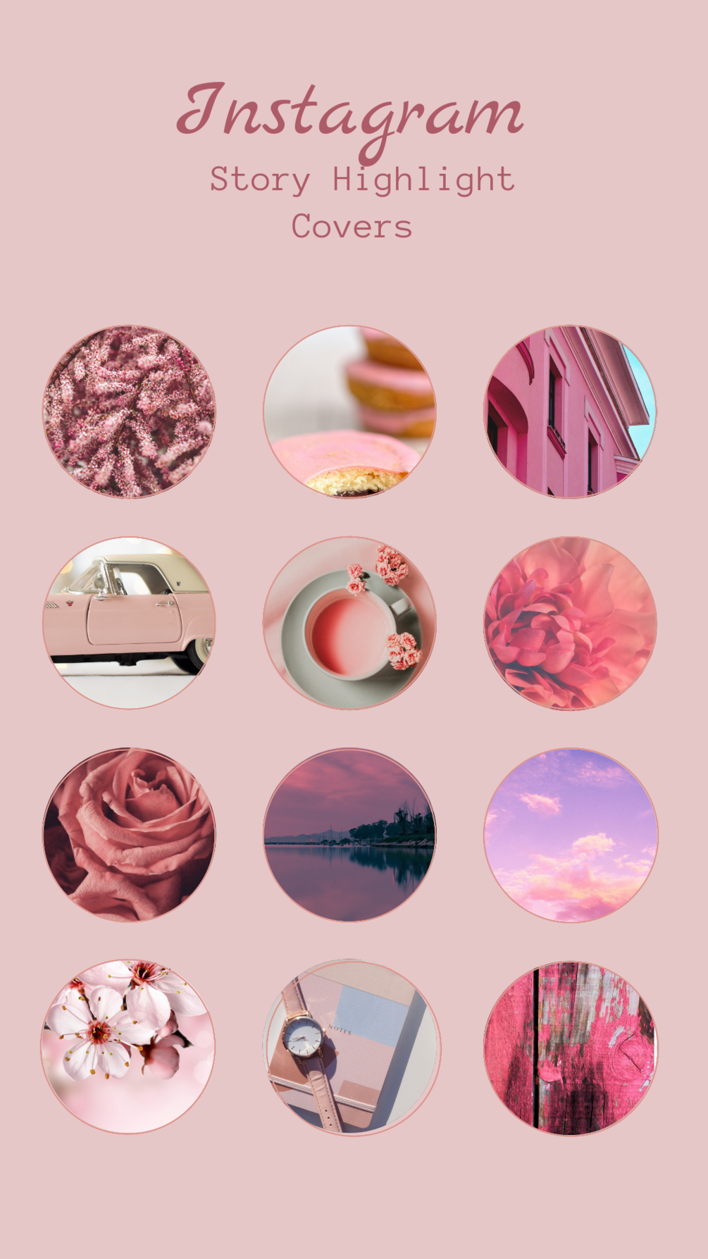 Pink glitter aesthetic Instagram highlight covers ⋆ The Aesthetic