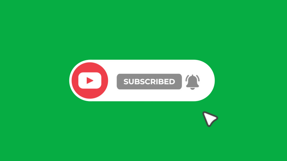 YouTube Subscribe Button Green Screen & Transparent Background