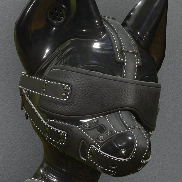 FoxiPaws' Juniper Leather Muzzle & Blindfold