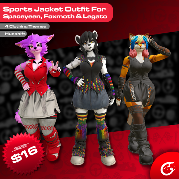 Sports Jacket Outfit For Spaceyeen, Foxmoth & Legato | VRChat Clothing 