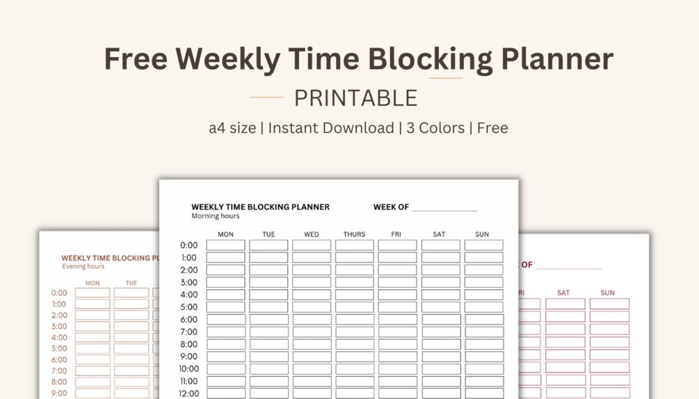 Weekly Time Blocking Planner