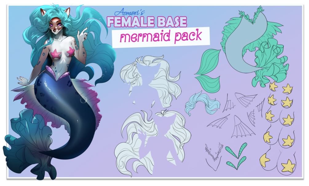 FEMALE BASE mermaid pack