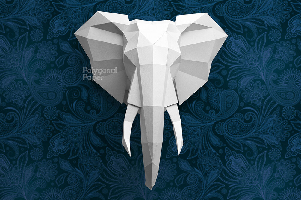 Elephant Head: Digital Files for Papercraft. PDF, DXF drawings for ...