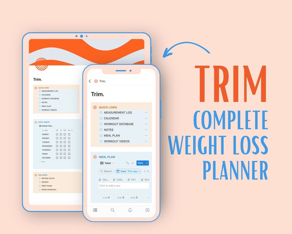 TRIM Weight Loss Planner