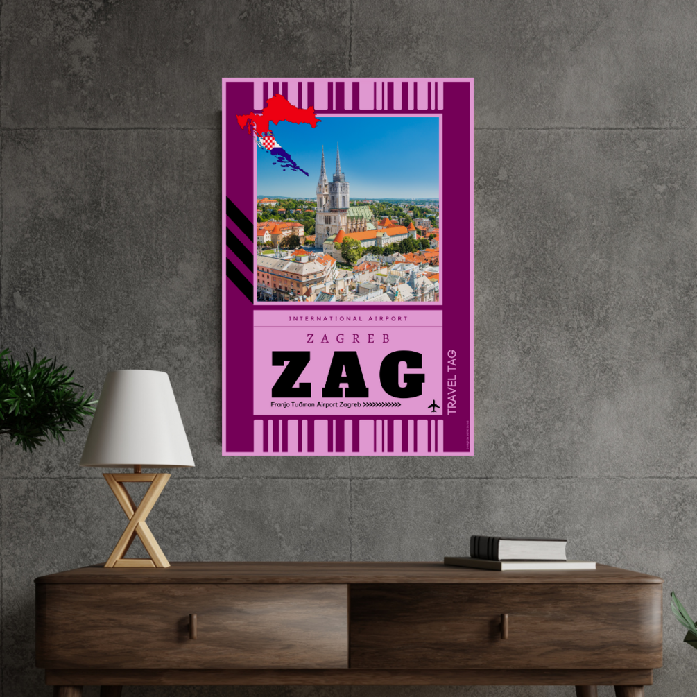ZAG ZAGREB PRINTABLE AIRPORT CODE WALL ART