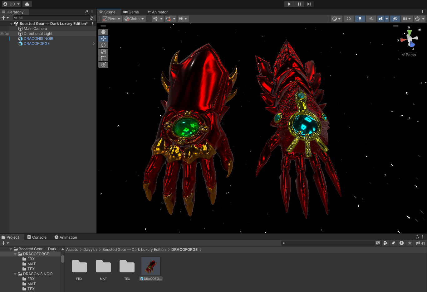 Draconis Noir gauntlet worn on avatar