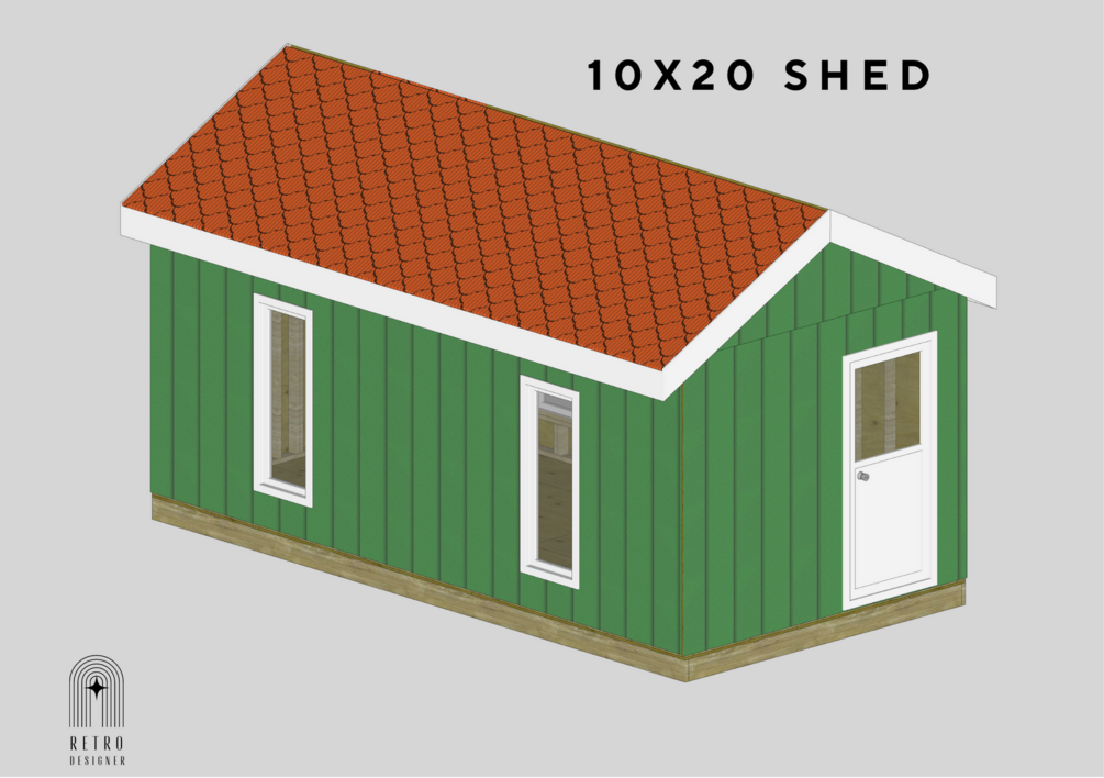 10x20 Shed Plan Office Shed Shed Cabin Plan Storage Shed Plans Storage Plan Pdf Diy Plans 5273