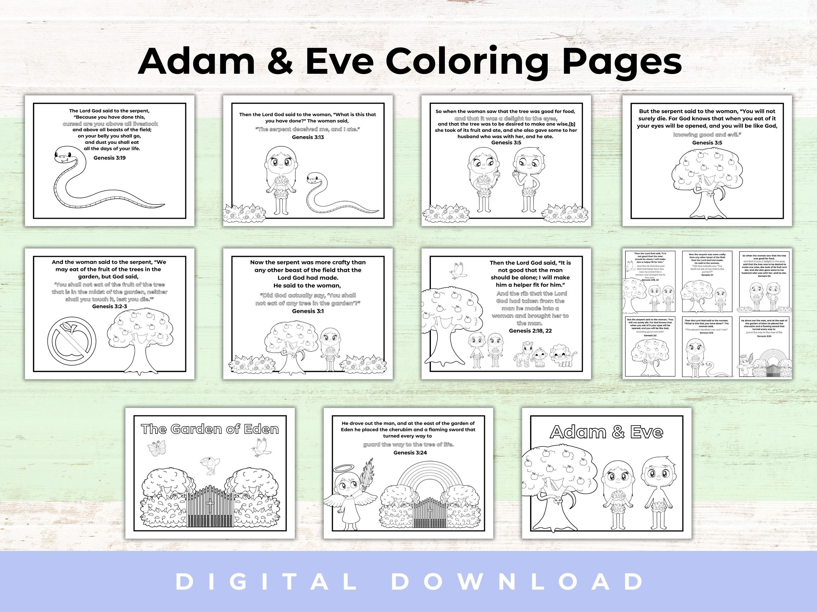 Adam and Eve Free Printables - MissyPrintableDesign, image size:2700x2025