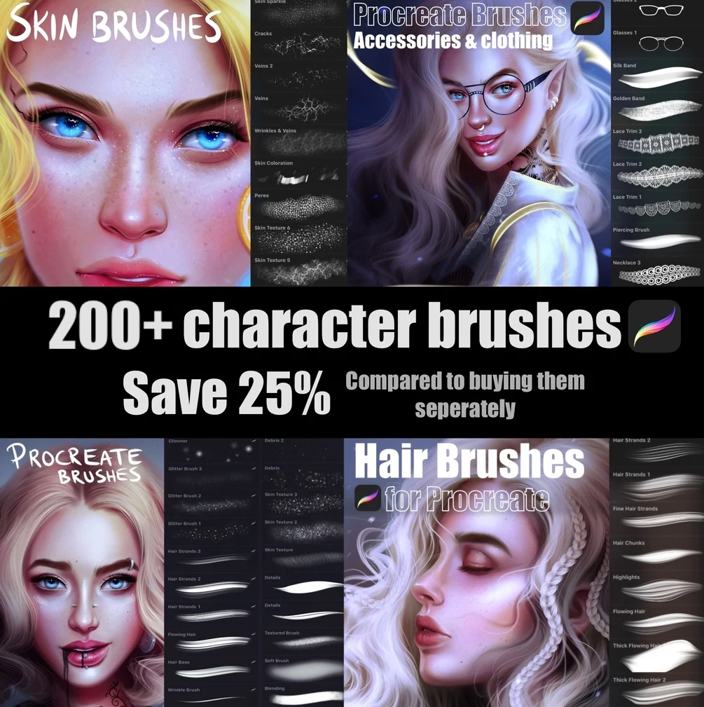 Character Brushes Value Pack for Procreate by Sandra Winther Art