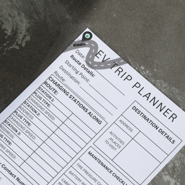 EV Trip Planner Printable