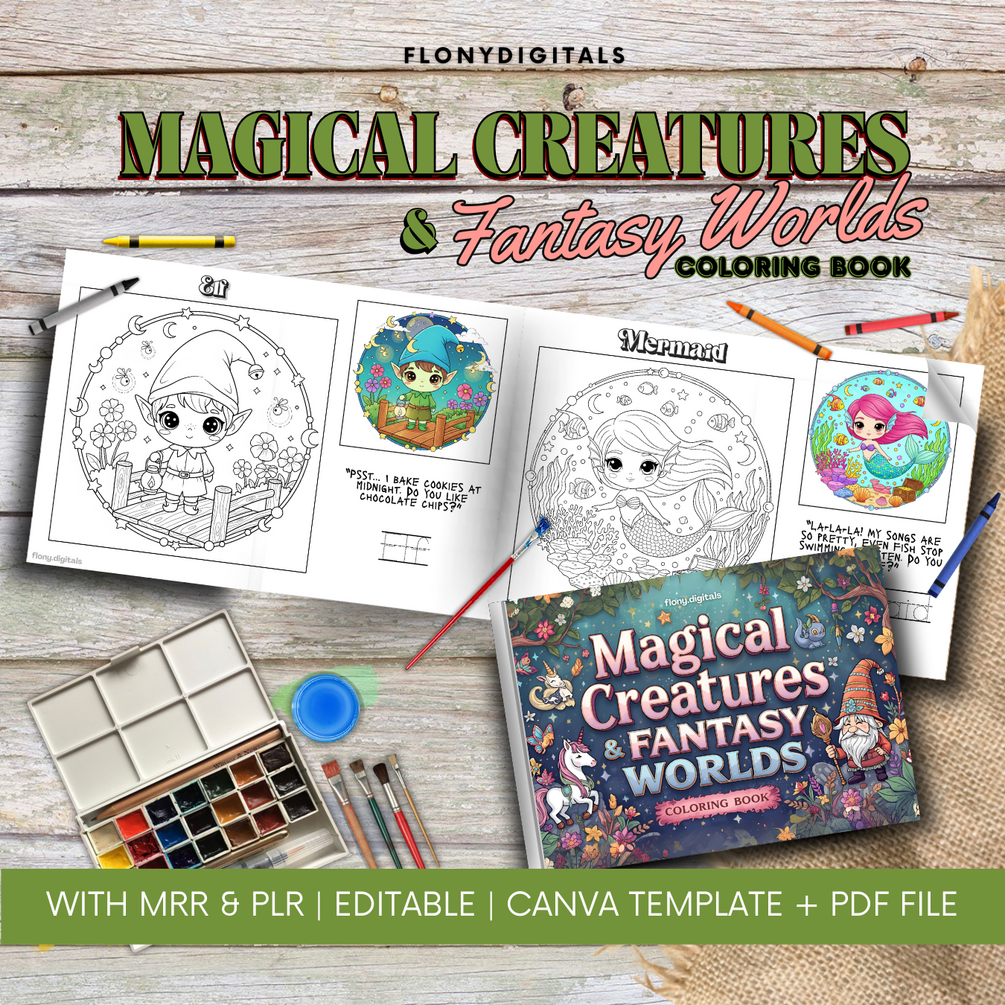 [FLONY.DIGITALS] Magical Creatures & Fantasy Worlds | Kid's Coloring Book