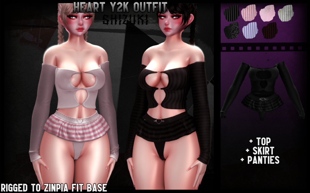 Y2k Heart Outfit, 3D Asset