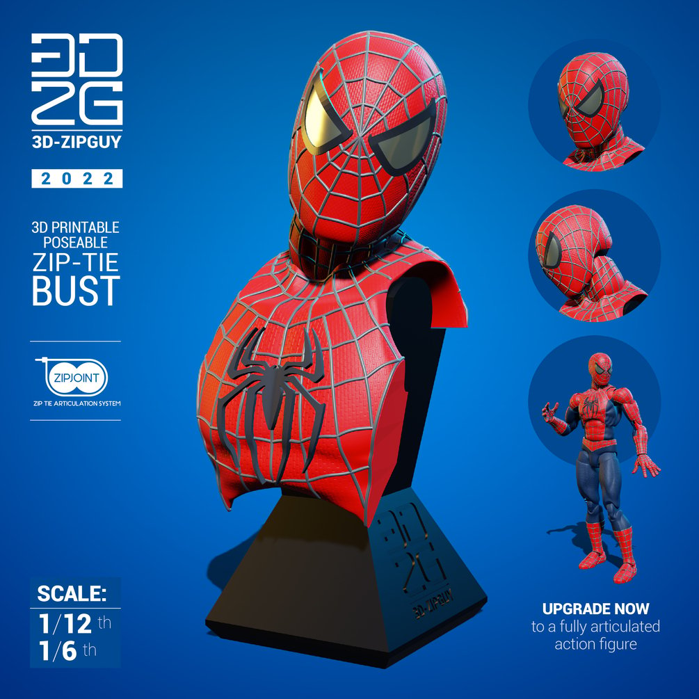 ARTICULATED TOBEY MAGUIRE SPIDER-MAN BUST STL