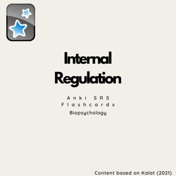 Internal Regulation Biopsychology Anki Flash Card Pack