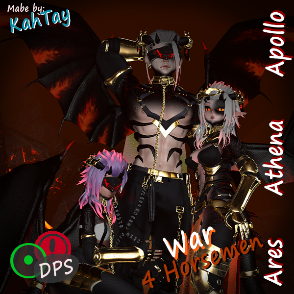 Ares, Athena, and Apollo (War - 4 Horsemen) [VRChat Avatar]