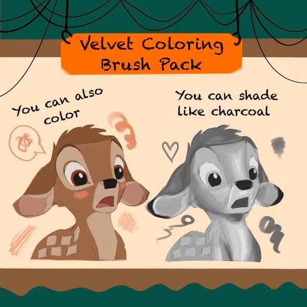 FREE Velvet Coloring Freestyle Brush Pack/Set - “Ultimate Texture & Portrait Brush Set for Procreate – Charcoal, Sketch, Portrait Coloring, Pastel, Acrylic & More” by TeNeKe