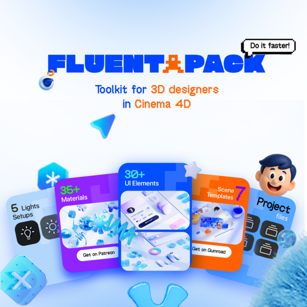 Fluent Pack - Complete Cinema 4D + Redshift Kit