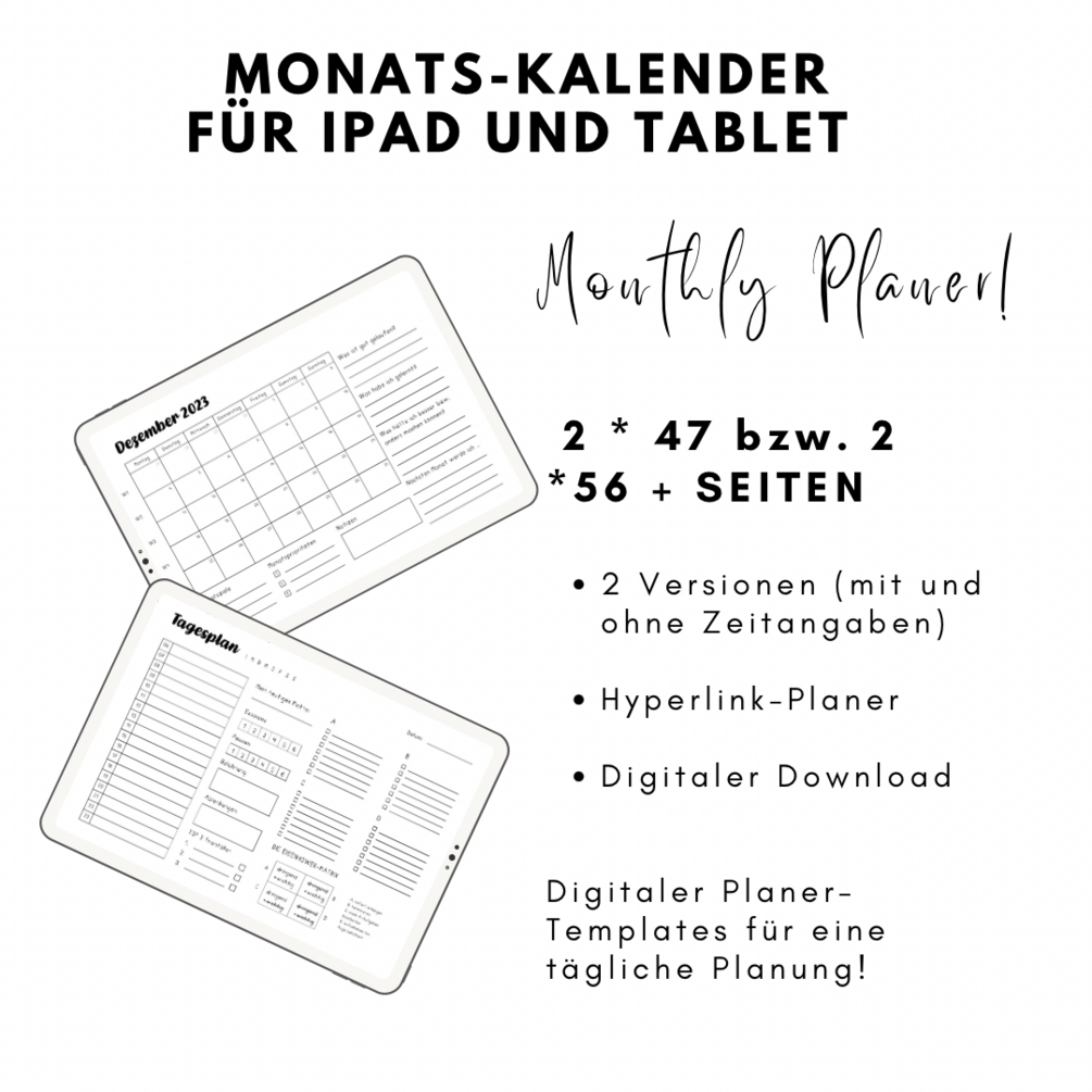 Akademischer Kalender für die ausgewählten Monate inkl. Hyperlinks