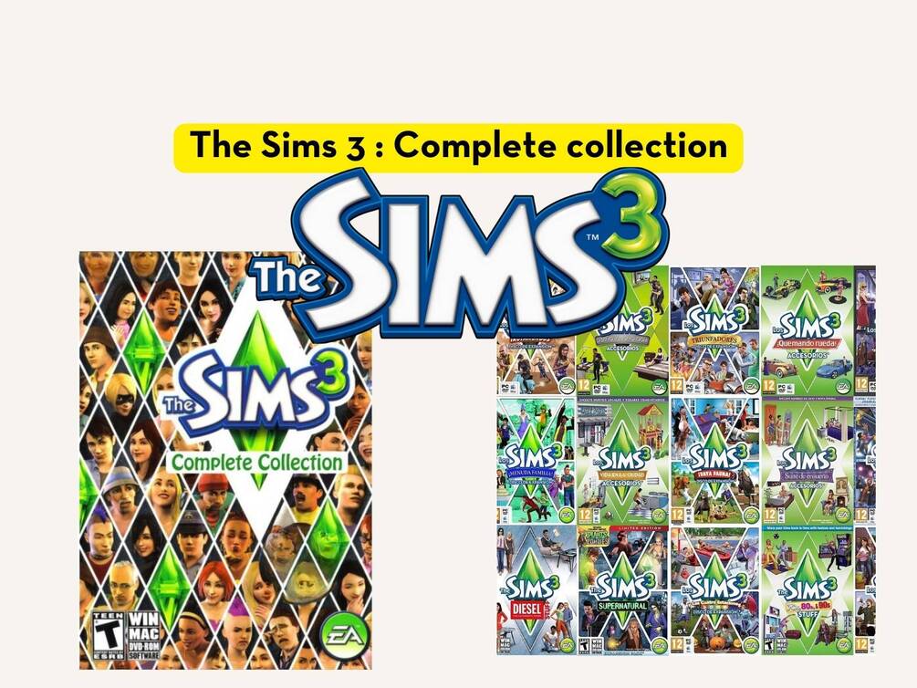 The Sims 3 Complete Collection ALL DIc Expansions, Stuff Packs, Game