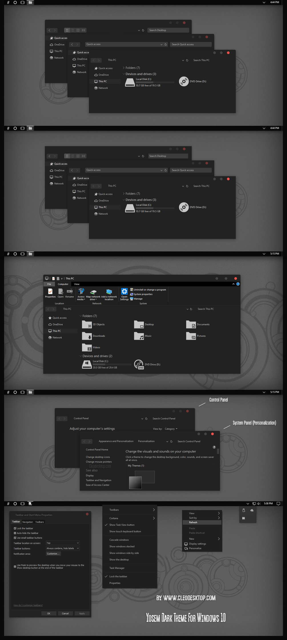 Yosem Dark Theme For All Windows 10