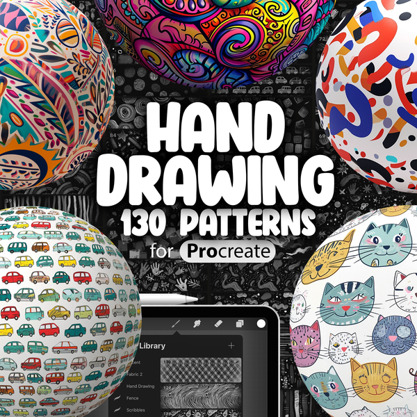 130 Procreate Hand Drawing Pattern Brushes Collection by ProCreativeBreeze