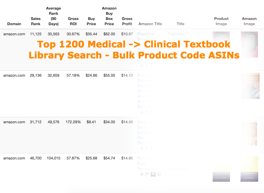 Tactical Arbitrage Library Search 1200 Medical Textbooks - Bulk List