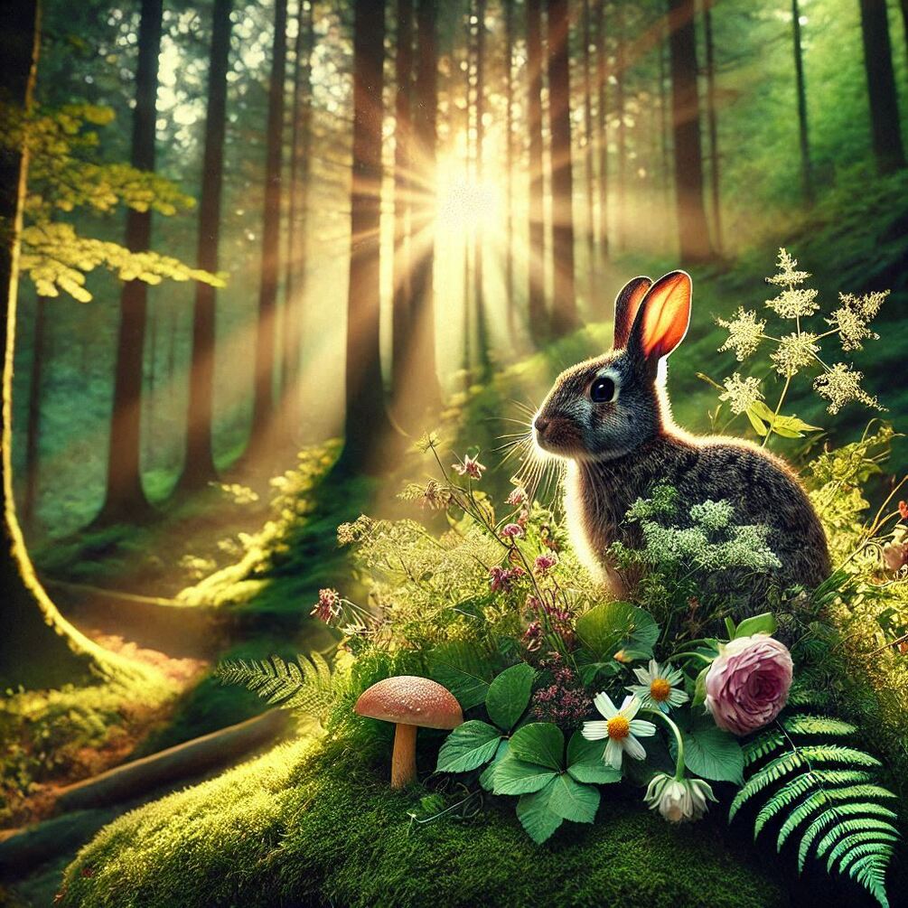 🌿 Serene Harmony: A Rabbit's Connection to Nature 🐇