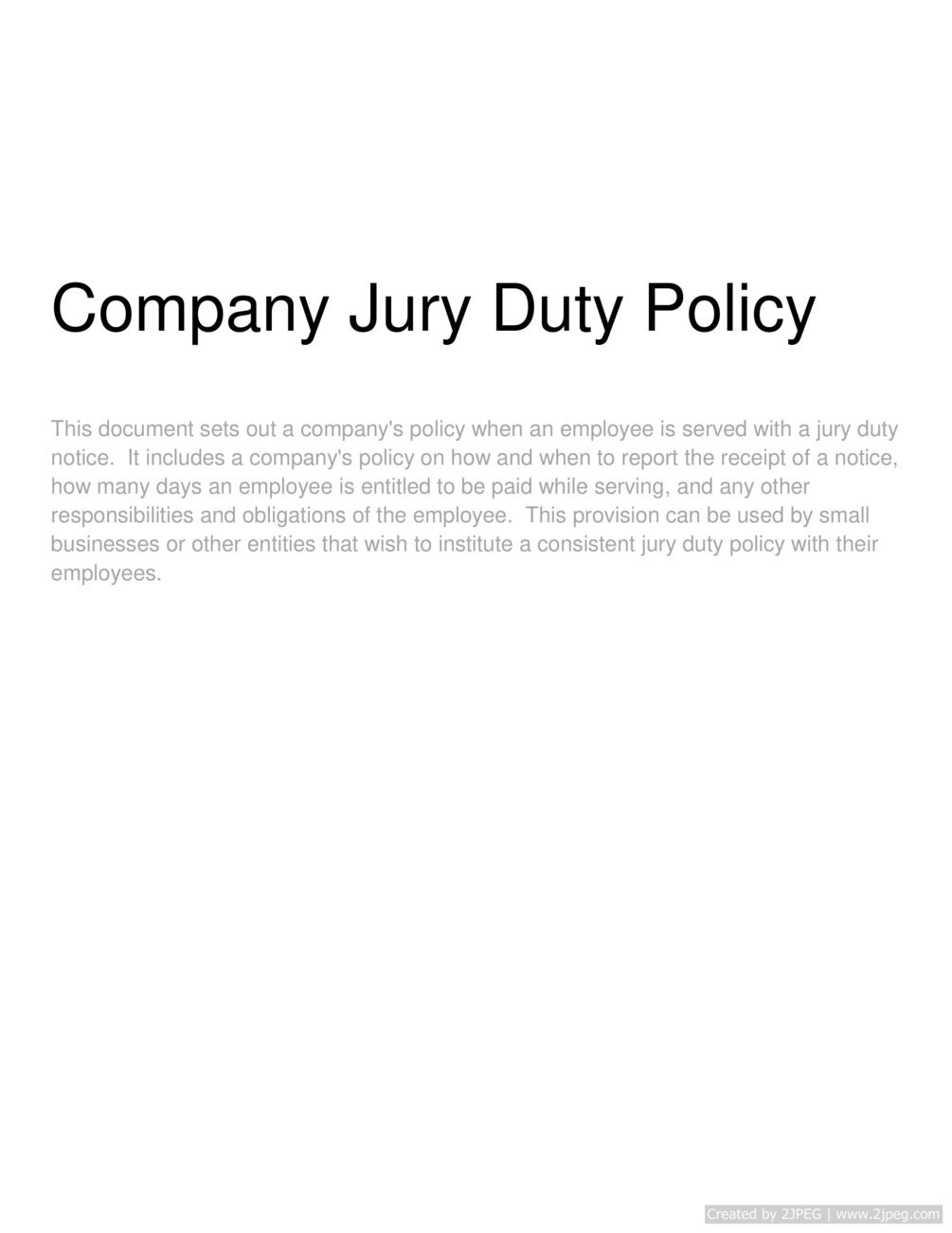 Company Jury Duty Policy