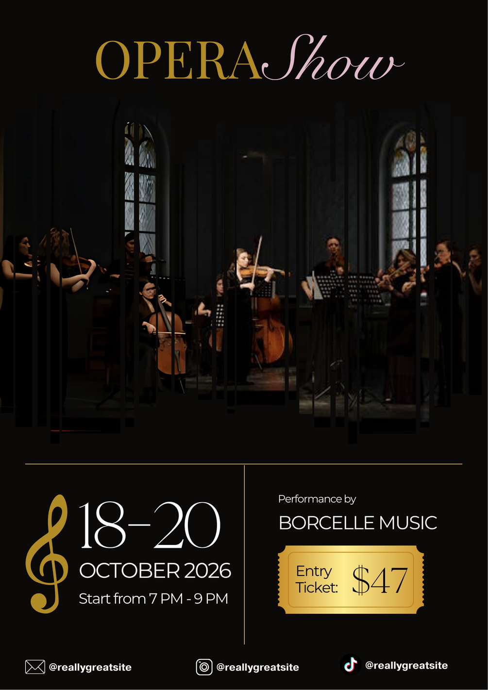 Opera Show Flyer – Editable Canva Template | Concert, Music & Event Poster