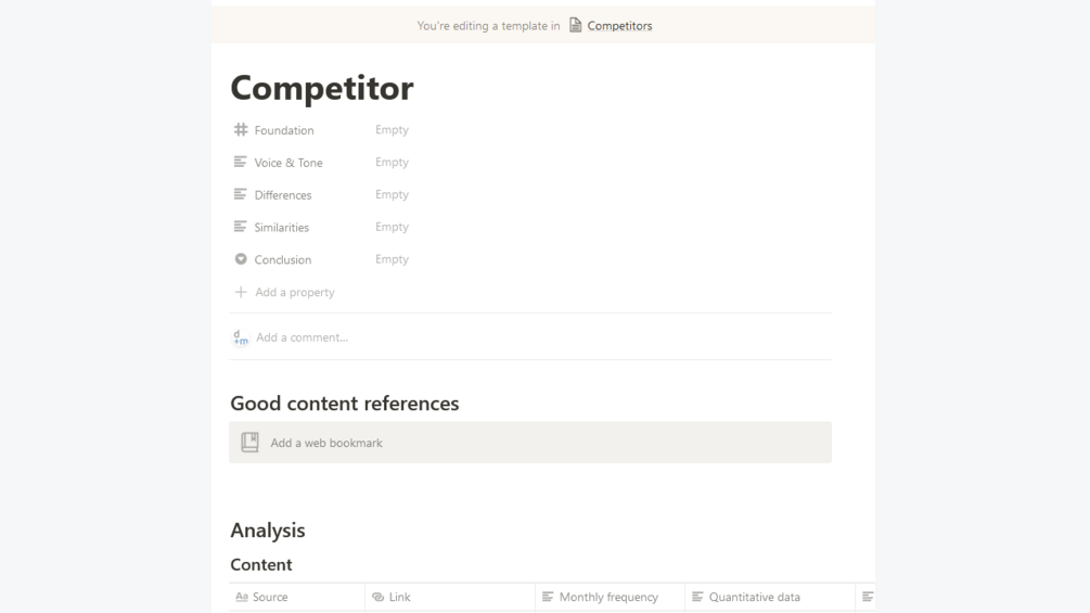 Best Competitive Analysis Templates from Notion