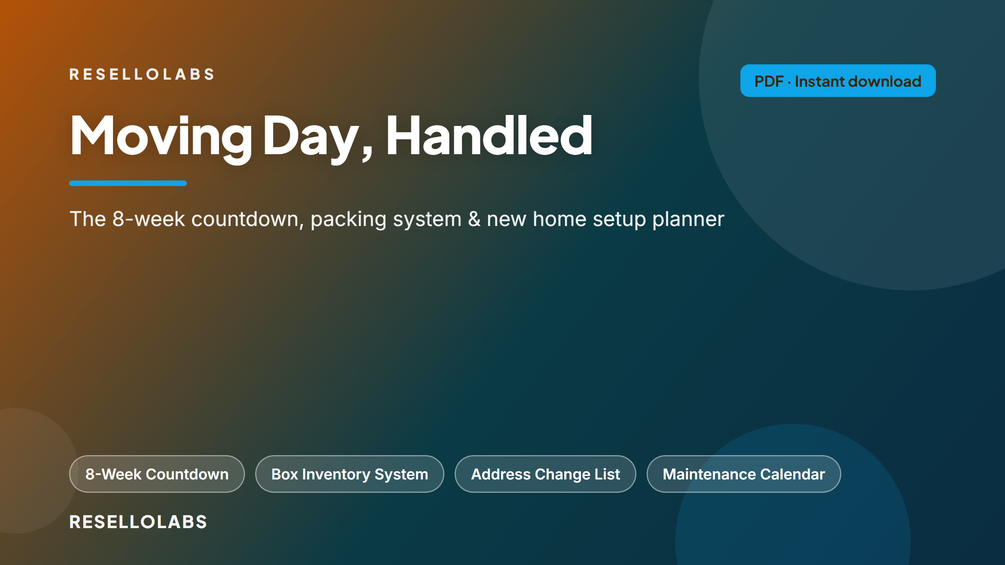 Look inside Moving Checklist & New Home Workbook (Printable PDF) — real pages