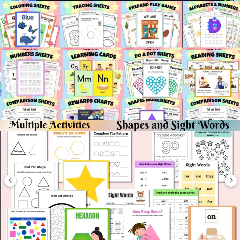 +9000 Printable Pages | Activities For Preschoolers | Commercial Use