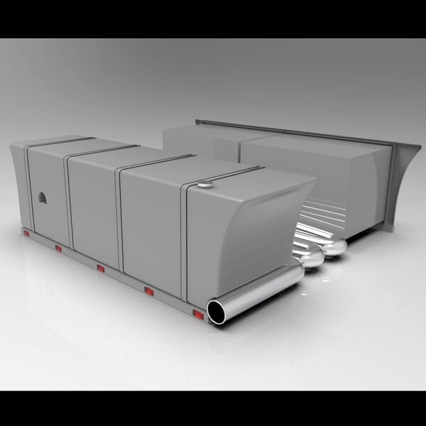 Reservoir + coffre type old school pour scania rjl 4x2 R & R4 by 3D model art ets2