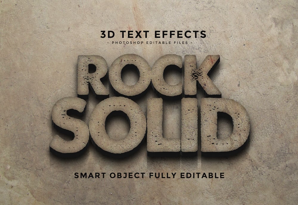 3D Rock Text Effect Free Download