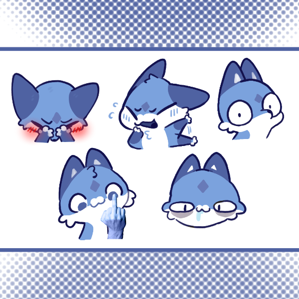 (P2U Furry Base) Sticker/Emote/Emoji Base mini pack