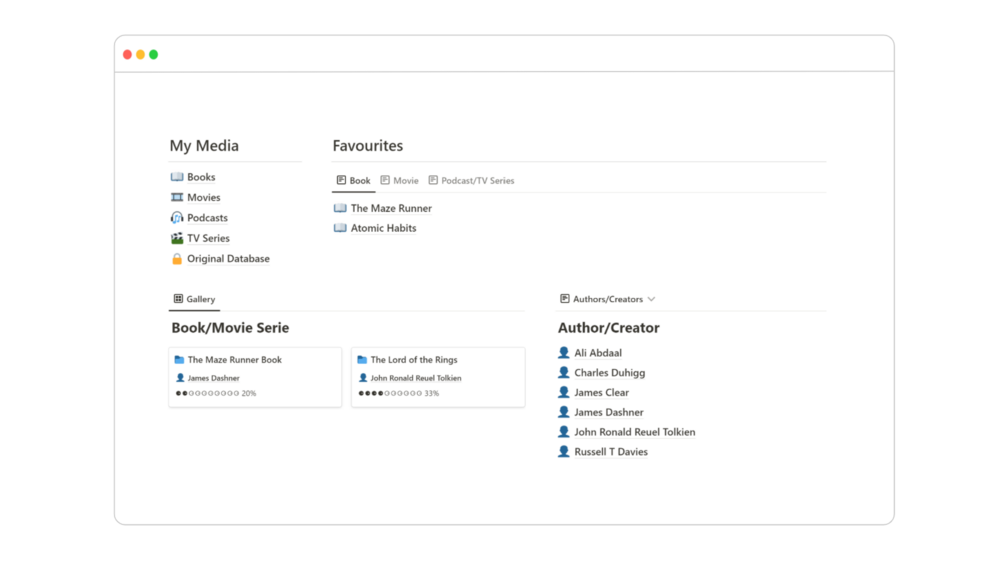 Media Hub (Notion Template)