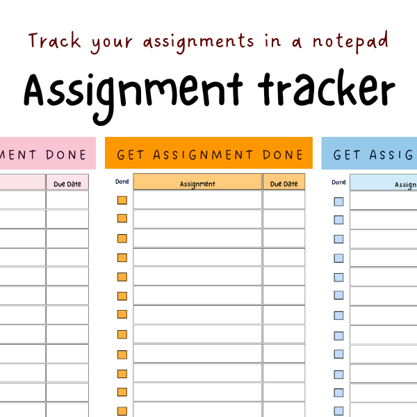 Assignment Tracker - 3 Color Bundle