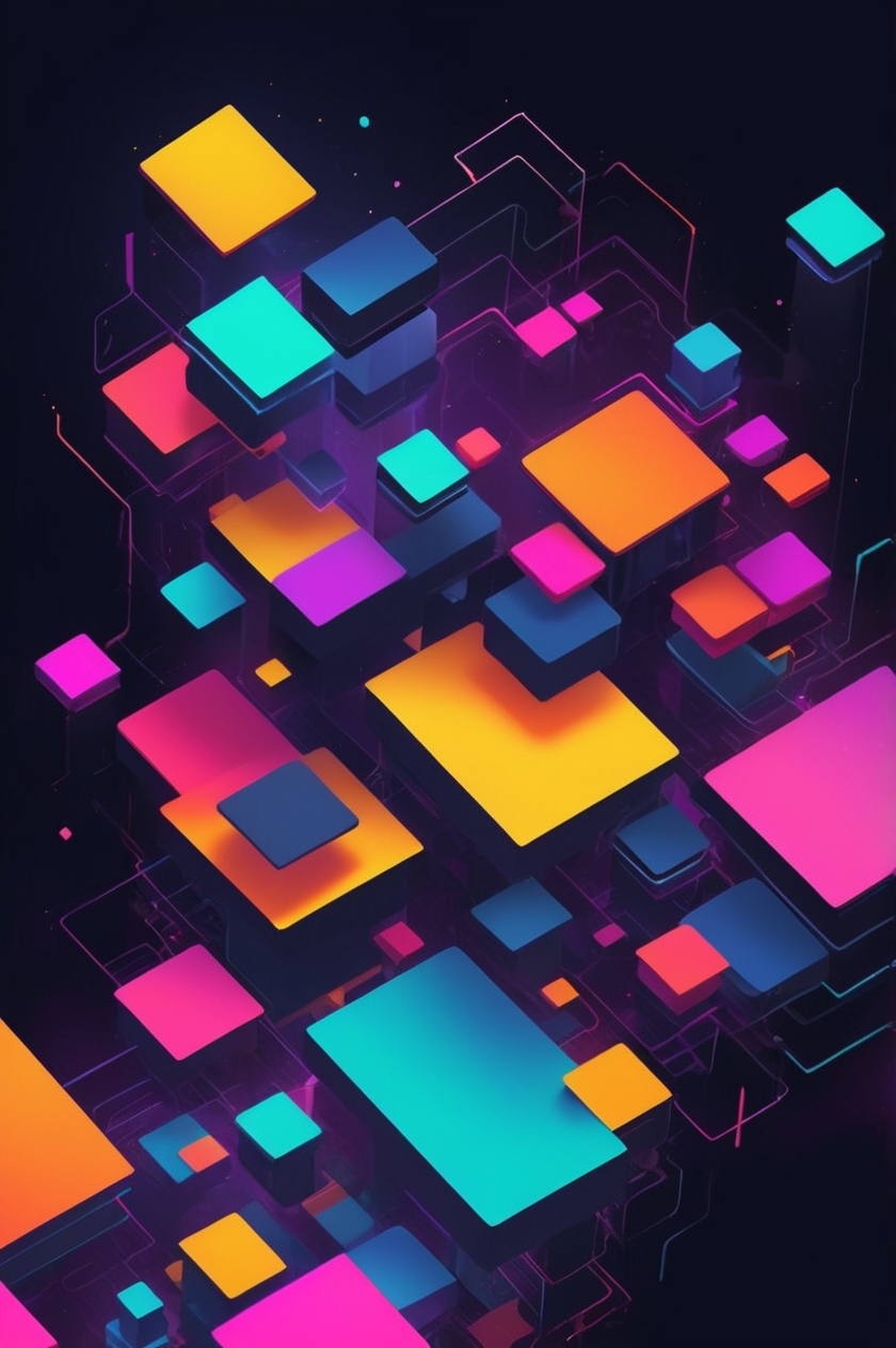 Neon Square Abstract Wallpaper #1