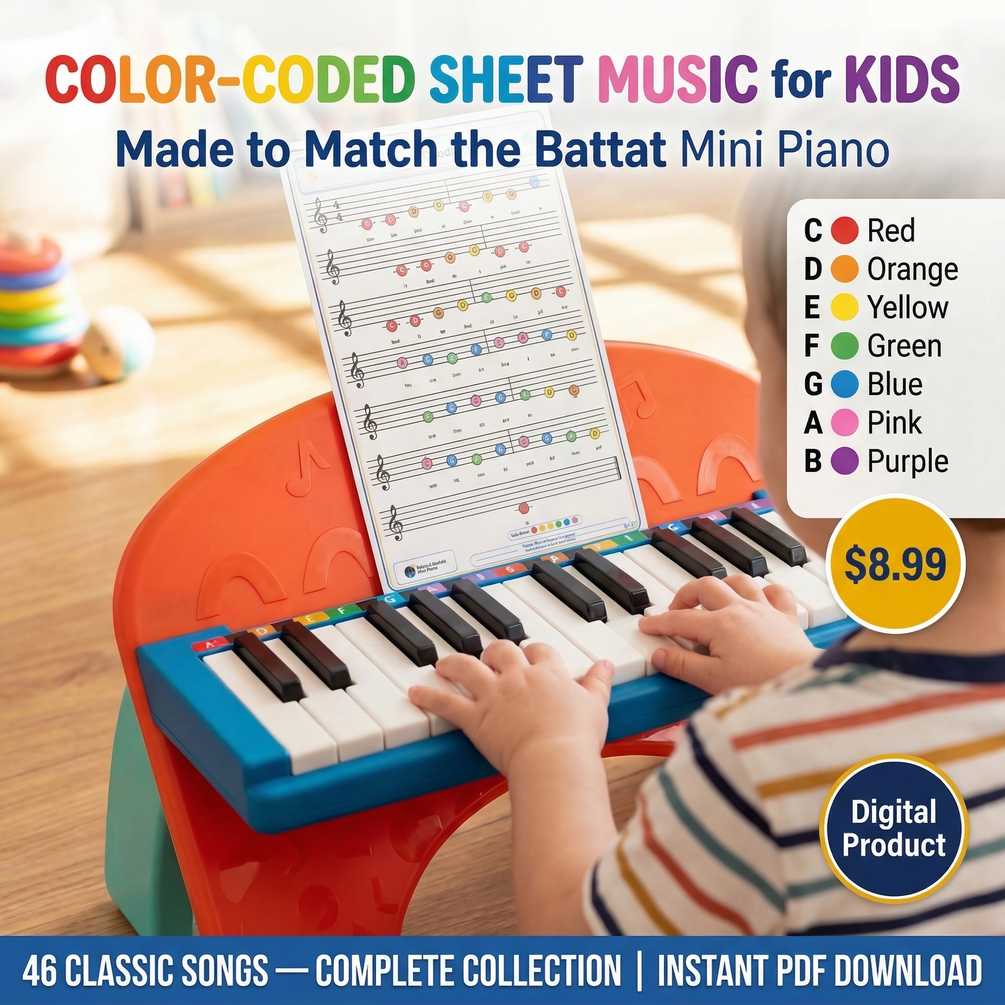 46 Color-Coded Piano Songs for Kids