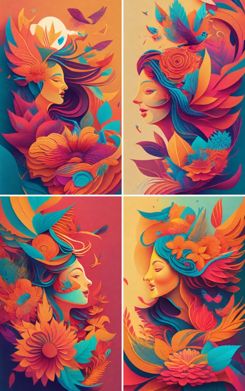 Digital Art The Fusion of Styles in a Female Portrait Art Board Print