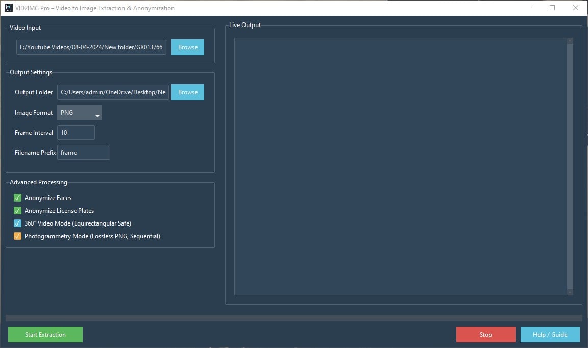 Advanced Processing Panel