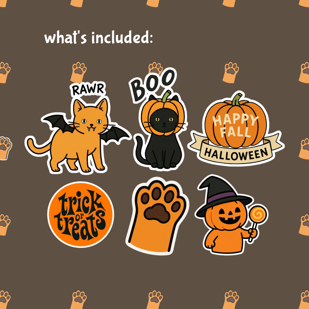 Kawaii Cat Halloween Sticker