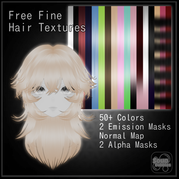SoupBubbles Fine Hair Textures - FREE VRChat Textures